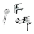 Набор смесителей для ванны 3-в-1 Hansgrohe Novus 70 (цвет - хром) (710242663) фото 1 Aquada.com.ua