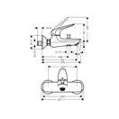 Набор смесителей для ванны 3-в-1 Hansgrohe Novus 70 (цвет - хром) (710242663) фото 3 Aquada.com.ua