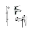 Набор смесителей для ванны 3-в-1 Hansgrohe Novus 70 (цвет - хром) (710262773) фото 1 Aquada.com.ua