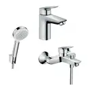 Набор смесителей для ванны 3-в-1 Hansgrohe Logis 100/Croma-100 Vario (цвет - хром) (711714310) фото 1 Aquada.com.ua