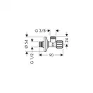 Вентиль кутовий Hansgrohe 1/2 (13904000)