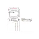 ARTCERAM Раковина подвесная Art Ceram Hi-line 60 x 51,5 см, черный глянцевый (HIL002 03; 00) фото 2 Aquada.com.ua