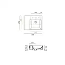 Раковина подвесная Catalano Premium Up 60 x 47 см (чаша cправа) (160DVPUP00) фото 4 Aquada.com.ua