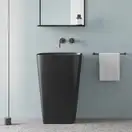 Раковина отдельностоящая 55 х 38 х h85 см Catalano Green Lux (слив в стену), чёрный матовый (1FRPGRLXNS) фото 2 Aquada.com.ua