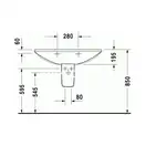 Подвесной умывальник Duravit Caro 900х595 мм. (0434900000) фото 5 Aquada.com.ua