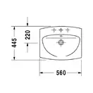 Встраиваемый умывальник Duravit Caro 560х445 мм. (0461570000) фото 2 Aquada.com.ua