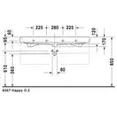 Раковина Duravit Happy D.2 120х50,5 см (с 3 отв. под смеситель) (2318120025) фото 3 Aquada.com.ua