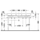 Раковина Duravit Happy D.2 120х50,5 см (с 2 отв. под смеситель, шлифованная) (2318120026) фото 3 Aquada.com.ua