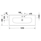 Раковина мебельная Duravit Viu 123 х 49 см, с 2 отверстиями под смеситель (2344120058) фото 2 Aquada.com.ua