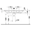 Раковина мебельная Duravit Viu 123 х 49 см, с 2 отверстиями под смеситель (2344120058) фото 4 Aquada.com.ua