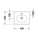 Раковина мебельная Duravit Viu 54 х 43 см (2344530000) фото 2 Aquada.com.ua