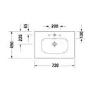 Раковина мебельная Duravit Viu 73 х 49 см (2344730000) фото 2 Aquada.com.ua