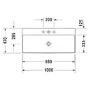 Раковина накладная на столешницу Duravit DuraSquare 100 х 47 см (2353100041) фото 2 Aquada.com.ua