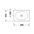 Раковина полувстраиваемая Duravit Viu 60 х 41,5 см (2358600000) фото 4 Aquada.com.ua