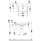 Раковина накладная на столешницу Duravit Happy D.2 Plus 50 х 40 см, антрацит матовый (2360501300) фото 3 Aquada.com.ua
