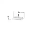 Консоль с 1 одним вырезом Duravit Happy D.2 Plus 65 х 48 см, белый шелковисто-матовый лак (HP031B03636) фото 2 Aquada.com.ua