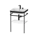 Раковина c-bonded с напольной металлической консолью Duravit Happy D.2 Plus 57,5 х 49 см (HP4735E2222) фото 1 Aquada.com.ua
