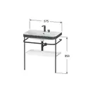 Раковина c-bonded с напольной металлической консолью Duravit Happy D.2 Plus 57,5 х 49 см (HP4735E7171) фото 2 Aquada.com.ua