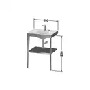 Металлическая консоль с раковиной c-bonded Duravit XViu 60 х 48 х h85 см, чёрный матовый/серый (XV4714EB289) фото 2 Aquada.com.ua