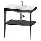 Металлическая консоль с раковиной c-bonded Duravit XViu 80 х 48 х h85 см, чёрный матовый/чёрный глянцевый (XV4715EB240) фото 1 Aquada.com.ua