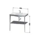 Металлическая консоль с раковиной c-bonded Duravit XViu 80 х 48 х h85 см, чёрный матовый/чёрный глянцевый (XV4715EB240) фото 5 Aquada.com.ua