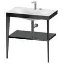 Металлическая консоль с раковиной c-bonded Duravit XViu 80 х 48 х h85 см, чёрный матовый/серый (XV4715EB289) фото 1 Aquada.com.ua