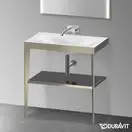 Металлическая консоль с раковиной c-bonded Duravit XViu 80 х 48 х h85 см, матовое шампанское/чёрный глянецевый (XV4715NB140) фото 2 Aquada.com.ua
