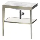 Металлическая консоль с раковиной c-bonded Duravit XViu 80 х 48 х h85 см, матовое шампанское/белый глянецевый (XV4715NB185) фото 1 Aquada.com.ua