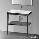 Металлическая консоль с раковиной c-bonded Duravit XViu 80 х 48 х h85 см, чёрный матовый/чёрный глянецевый (XV4715OB240) фото 5 Aquada.com.ua