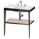 Металлическая консоль с раковиной c-bonded Duravit XViu 80 х 48 х h85 см, чёрный матовый/абрикосовый жемчуг (XV4715TB210) фото 1 Aquada.com.ua