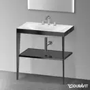 Металлическая консоль с раковиной c-bonded Duravit XViu 80 х 48 х h85 см, чёрный матовый/чёрный глянецевый (XV4715TB240) фото 2 Aquada.com.ua