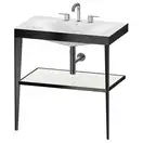 Металлическая консоль с раковиной c-bonded Duravit XViu 80 х 48 х h85 см, чёрный матовый/белый глянцевый (XV4715TB285) фото 1 Aquada.com.ua