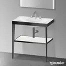 Металлическая консоль с раковиной c-bonded Duravit XViu 80 х 48 х h85 см, чёрный матовый/белый глянцевый (XV4715TB285) фото 2 Aquada.com.ua