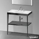 Металлическая консоль с раковиной c-bonded Duravit XViu 80 х 48 х h85 см, чёрный матовый/серый (XV4715TB289) фото 2 Aquada.com.ua