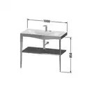 Металлическая консоль с раковиной c-bonded Duravit XViu 100 х 48 х h85 см, матовое шампанское/белый глянцевый (XV4716EB185) фото 2 Aquada.com.ua