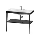 Металлическая консоль с раковиной c-bonded Duravit XViu 100 х 48 х h85 см, чёрный матовый/чёрный глянцевый (XV4716EB240) фото 1 Aquada.com.ua