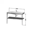 Металлическая консоль с раковиной c-bonded Duravit XViu 120 х 48 х h85 см, матовое шампанское/абрикосовый жемчуг (XV4717OB110) фото 2 Aquada.com.ua