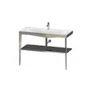 Металлическая консоль с раковиной c-bonded Duravit XViu 120 х 48 х h85 см, матовое шампанское/чёрный глянцевый (XV4717OB140) фото 1 Aquada.com.ua