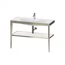 Металлическая консоль с раковиной c-bonded Duravit XViu 120 х 48 х h85 см, матовое шампанское/белый глянцевый (XV4717OB185) фото 1 Aquada.com.ua