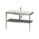 Металлическая консоль с раковиной c-bonded Duravit XViu 120 х 48 х h85 см, матовое шампанское/серый (XV4717OB189) фото 1 Aquada.com.ua