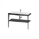 Металлическая консоль с раковиной c-bonded Duravit XViu 120 х 48 х h85 см, чёрный матовый/чёрный глянцевый (XV4717OB240) фото 1 Aquada.com.ua
