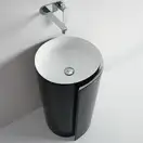 Раковина напольная Flaminia Monoroll Bianco/Nero Ø44 х h85 см (MR44P/BIANCO/NERO) фото 1 Aquada.com.ua