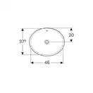 GEBERIT VARIFORM умывальник встраиваемый, овальной формы, 50*40см, с переливом, глазурованный снизу (500.709.01.2) фото 2 Aquada.com.ua