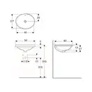 Geberit VARIFORM умывальник встраиваемый, овальной формы, 50*40см, с переливом, глазурованный снизу (500.709.01.2)
