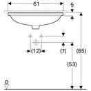 Geberit VariForm Умивальник під стільницю, еліптичний, білий (500.757.01.2)