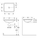 GEBERIT VARIFORM умывальник встраиваемый под столешницу, прямоугольный, 50*40см, без отверстия, без перелива, глазурованный снизу (500.767.01.2) фото 2 Aquada.com.ua