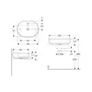 Geberit VariForm Раковина накладна, 60х45 см, з отвором, біла (500.777.01.2)