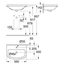 Раковина встраиваемая в столешницу сверху Grohe Bau Ceramic 56 х 40 см (39422000) фото 3 Aquada.com.ua