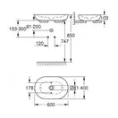 Раковина накладная на столешницу Grohe Essence 40 х 60 см (3960800H)