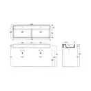 Раковина двойная Simas Agile 141 х 46 см (AG141D) фото 3 Aquada.com.ua